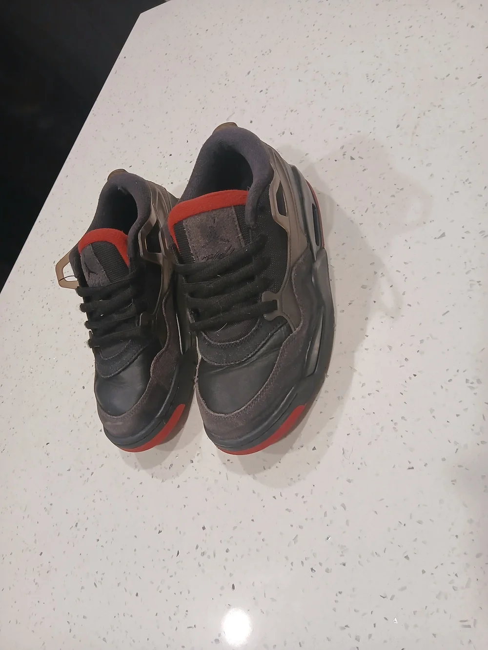Air Jordan 4 RM GS Black Red Basketball Shoes Sneaker FQ7938-060 Youth Size 6Y